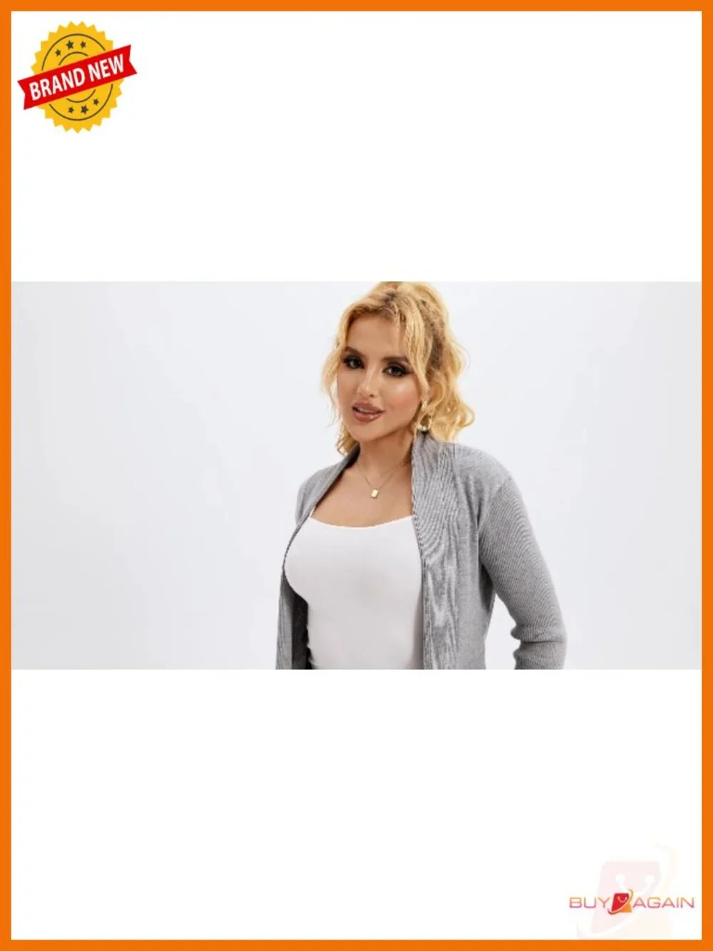 Women's Ribbed Knit Open Front Draped Cardigan Long Sleeve Asymmetrical Hem